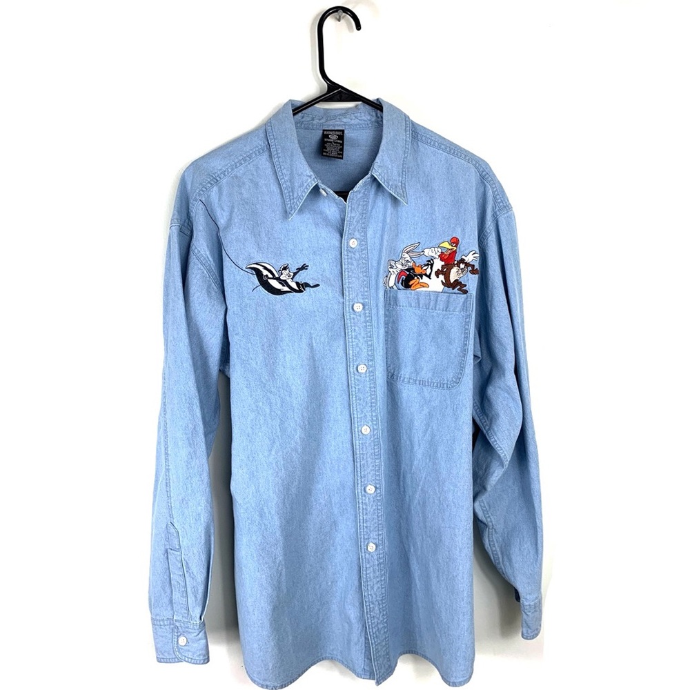 Vintage WB studios Denim shirt XL